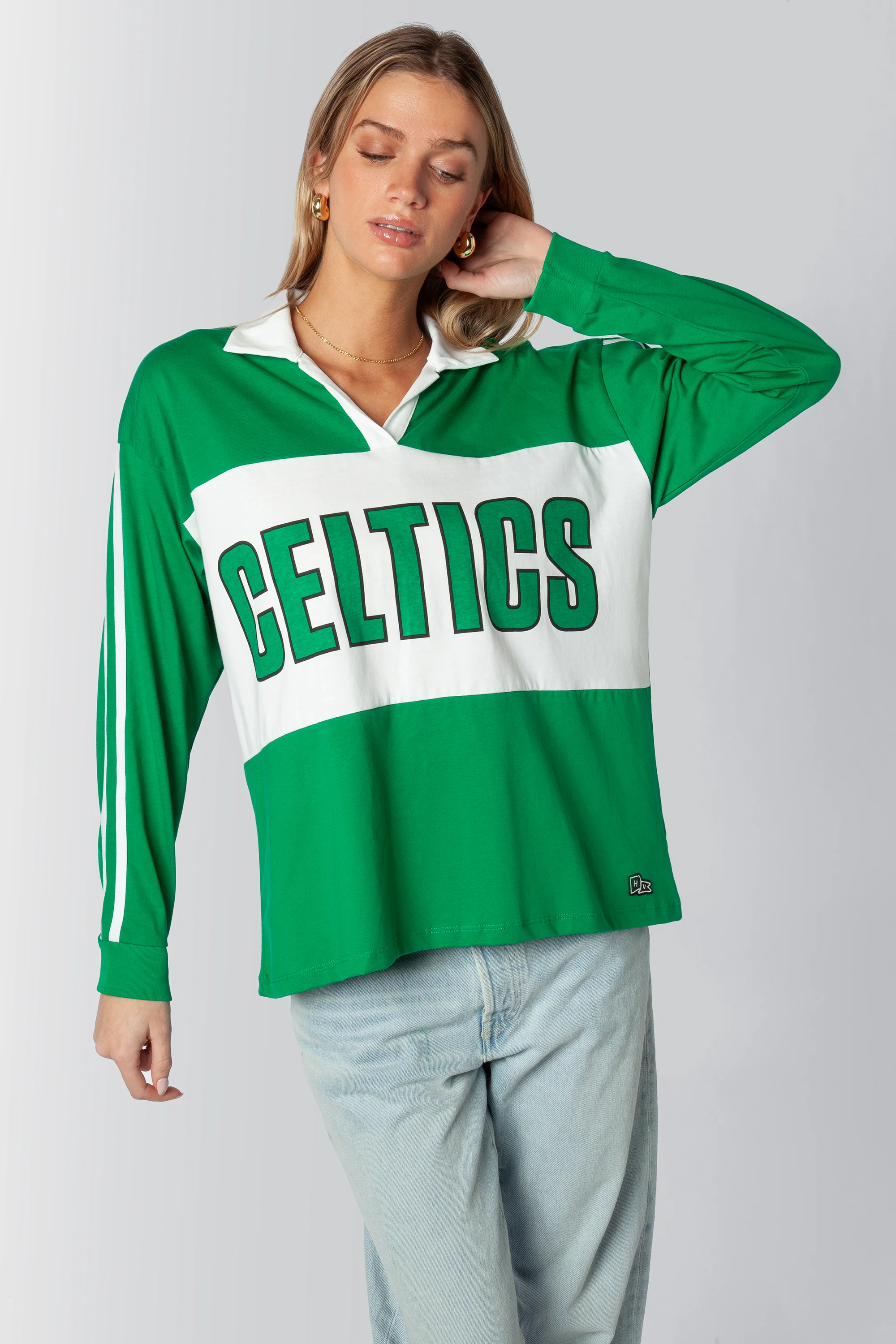 Boston Celtics Contrast Oversized Polo - Image 3