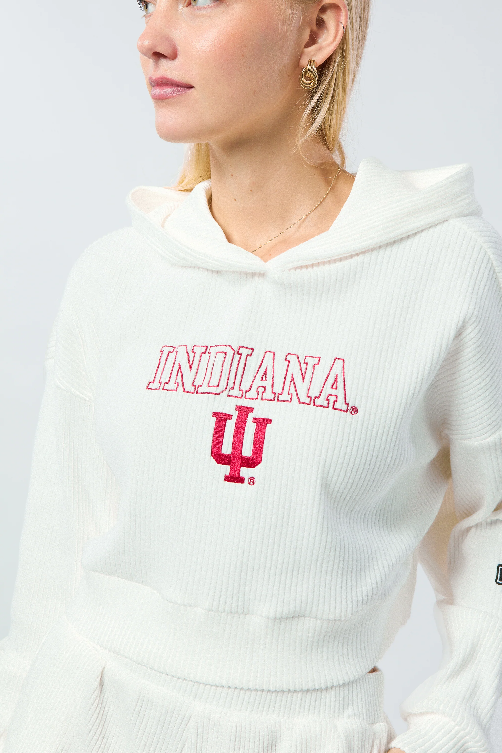 Indiana University Warm-Up Cropped Hoodie - Image 2
