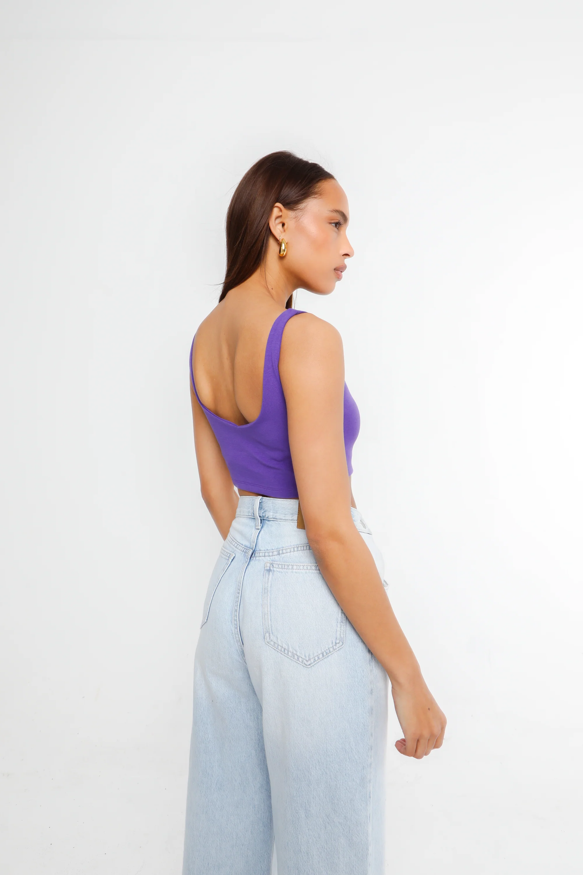 Los Angeles Lakers Scoop Neck Crop Top - Image 3