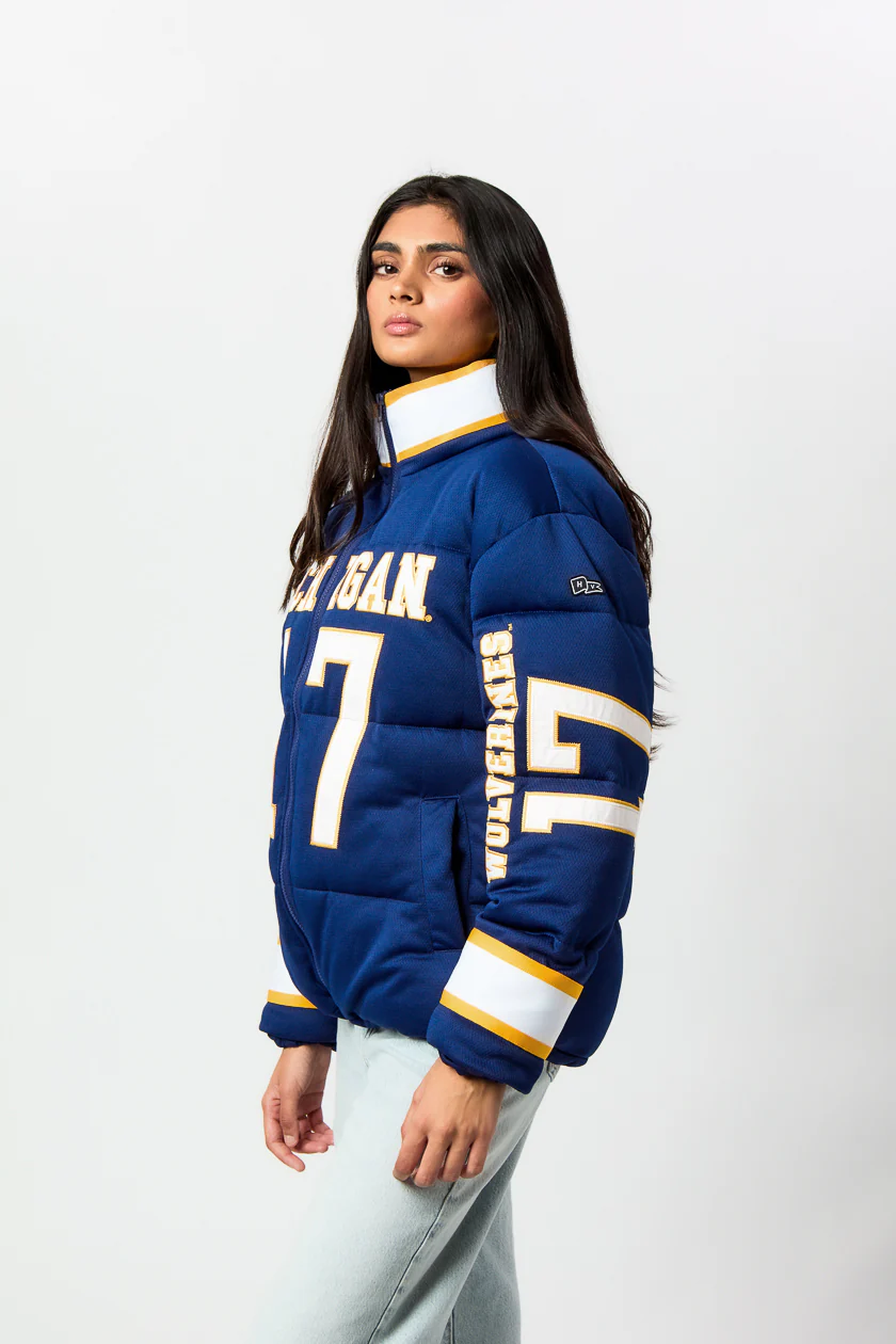 University of Michigan Jersey Puffer Jacket - Image 11